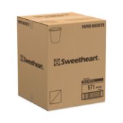 Picture of SOLO® Cup Company Double Wrapped Paper Bucket, Unwaxed, White, 83oz, 100/Carton