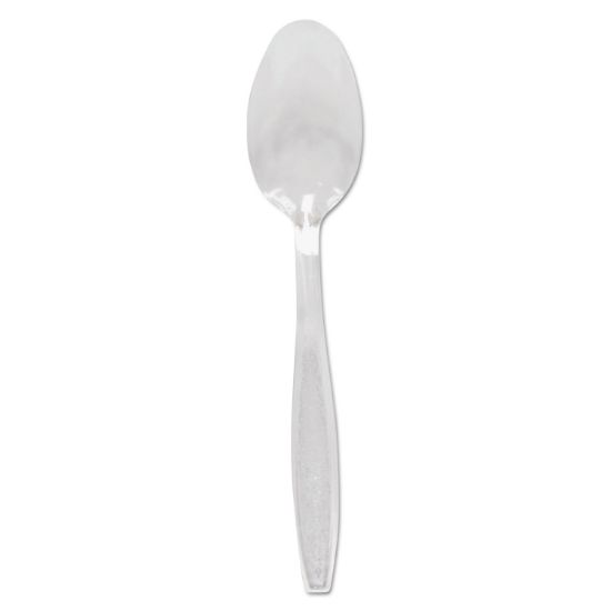 Picture of SOLO® Cup Company Guildware Heavyweight Plastic Cutlery, Teaspoons, Clear, 1000/Carton