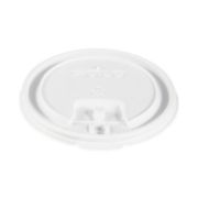 Picture of SOLO® Cup Company Lift Back & Lock Tab Cup Lids for Foam Cups, 16oz, White, 1000/Carton