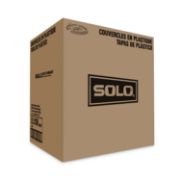 Picture of SOLO® Cup Company Liftback & Lock Tab Cup Lids for Foam Cups, Fits 10 oz Trophy Cups, WE, 100/PK