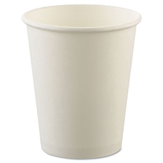 Picture of SOLO® Cup Company Uncoated Paper Cups, Hot Drink, 8oz, White, 1000/Carton