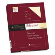 Picture of Southworth® 100% Cotton Resume Paper, Ivory, 24lb, 8 1/2 x 11, Wove, 100 Sheets