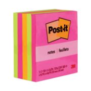 Picture of Post-it® Notes Original Pads in Cape Town Colors, 4 x 4, Plain, 100-Sheet, 5/Pack