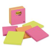 Picture of Post-it® Notes Original Pads in Cape Town Colors, 4 x 4, Plain, 100-Sheet, 5/Pack
