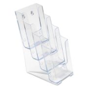 Picture of deflecto® Multi Compartment DocuHolder, Four Compartments, 4 7/8w x 6 1/8d x 10h, Clear