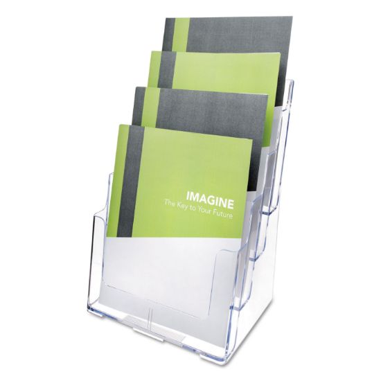 Picture of deflecto® Multi Compartment DocuHolder, Four Compartments, 9 3/8w x 7d x 13 5/8h, Clear