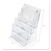 Picture of deflecto® Multi Compartment DocuHolder, Four Compartments, 9 3/8w x 7d x 13 5/8h, Clear
