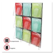 Picture of deflecto® Multi-Pocket Wall-Mount Literature Systems, 27 1/2w x 35 5/8h, Clear/Black