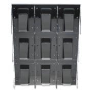 Picture of deflecto® Multi-Pocket Wall-Mount Literature Systems, 27 1/2w x 35 5/8h, Clear/Black