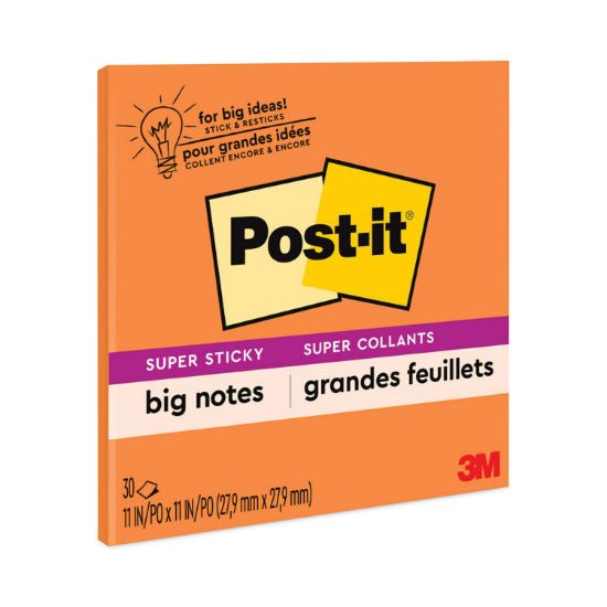 Picture of Post-it® Notes Super Sticky Big Notes, 11 x 11, Orange, 30 Sheets