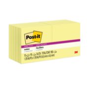 Picture of Post-it® Notes Super Sticky Canary Yellow Note Pads, 2 x 2, 90-Sheet, 10/Pack