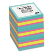 Picture of Post-it® Notes Super Sticky Notes Cube, 3 x 3, Bright Blue, Bright Green, Bright Pink, 360 Sheets/Cube, 3 Cubes/Pack