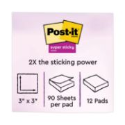 Picture of Post-it® Notes Super Sticky Pads in Miami Colors, 3 x 3, 90/Pad, 12 Pads/Pack