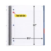 Picture of Five Star® Advance Wirebound Notebook, College Rule, 11 x 8 1/2, 3 Subject, 150 Sheets