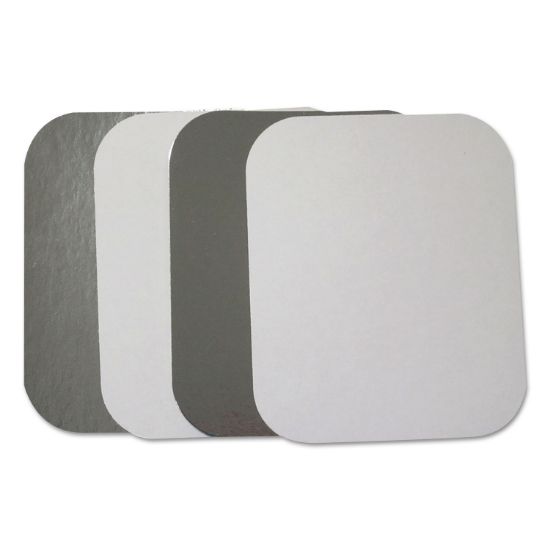 Picture of FLAT BOARD LIDS, FOR 1 LB OBLONG PANS, SILVER, 1,000 /CARTON