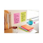 Picture of Post-it® Notes Super Sticky Pads in Miami Colors, 4 x 6, 90/Pad, 3 Pads/Pack