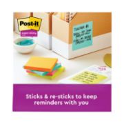 Picture of Post-it® Notes Super Sticky Pads in Miami Colors, Lined, 4 x 4, 90/Pad, 6 Pads/Pack