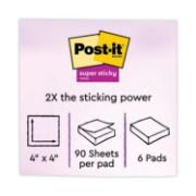 Picture of Post-it® Notes Super Sticky Pads in Miami Colors, Lined, 4 x 4, 90/Pad, 6 Pads/Pack