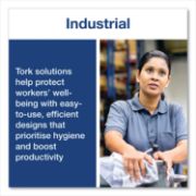 Picture of Tork® Industrial Paper Wiper, 4-Ply, 11 x 15.75, Blue, 375 Wipes/Roll, 2 Roll/Carton