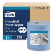 Picture of Tork® Industrial Paper Wiper, 4-Ply, 11 x 15.75, Blue, 375 Wipes/Roll, 2 Roll/Carton