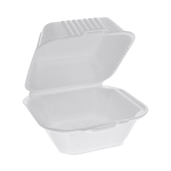 Picture of FOAM HINGED LID CONTAINERS, SANDWICH, 5.75 X 5.75 X 3.25, WHITE, 504/CARTON