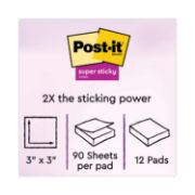 Picture of Post-it® Notes Super Sticky Pads in Rio de Janeiro Colors, 3 x 3, 90-Sheet, 12/Pack