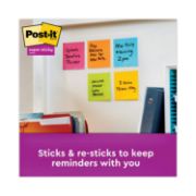 Picture of Post-it® Notes Super Sticky Pads in Rio de Janeiro Colors, 3 x 3, 90-Sheet, 12/Pack