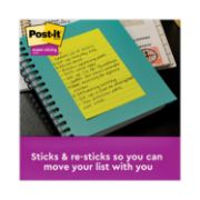 Picture of Post-it® Notes Super Sticky Pads in Rio de Janeiro Colors, Lined, 4 x 6, 90-Sheet, 3/Pack