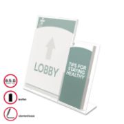 Picture of deflecto® Superior Image Sign Holder With Pocket,  13 1/2w x 4 1/4d X 10 7/8h, Clear