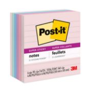 Picture of Post-it® Notes Super Sticky Recycled Notes in Bali Colors, Lined, 4 x 4, 90-Sheet, 6/Pack