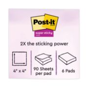 Picture of Post-it® Notes Super Sticky Recycled Notes in Bali Colors, Lined, 4 x 4, 90-Sheet, 6/Pack