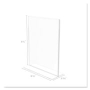 Picture of deflecto® Superior Image Stand-Up Double-Sided Sign Holder, Plastic,8 1/2x11 Insert, Clear