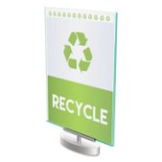 Picture of deflecto® Superior Image Swivel Sign Holder, Clear, 8 1/2 x 11 Insert, Silver