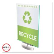 Picture of deflecto® Superior Image Swivel Sign Holder, Clear, 8 1/2 x 11 Insert, Silver