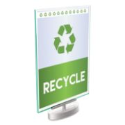 Picture of deflecto® Superior Image Swivel Sign Holder, Clear, 8 1/2 x 11 Insert, Silver