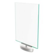 Picture of deflecto® Superior Image Swivel Sign Holder, Clear, 8 1/2 x 11 Insert, Silver
