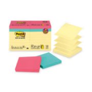 Picture of Post-it® Pop-up Notes Original Pop-up Notes Value Pack, 3 x 3, Canary/Cape Town, 100-Sheet, 18/Pack