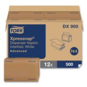 Picture of Tork® Xpressnap Interfold Dispenser Napkins, 1-Ply, Bag-Pack, 13 x 8.5", White, 6000/Carton