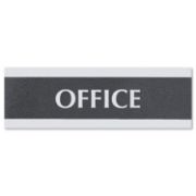 Picture of Headline® Sign Century Series Office Sign, OFFICE, 9 x 3, Black/Silver