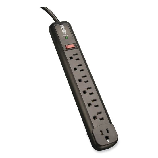 Picture of Tripp Lite Protect It! Surge Suppressor, 7 Outlets, 4 ft Cord, 1080 Joules, Black