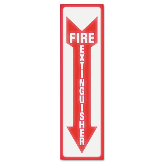 Picture of Headline® Sign Glow In The Dark Sign, 4 x 13, Red Glow, Fire Extinguisher
