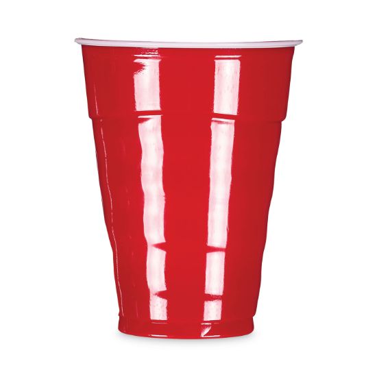 Picture of Hefty® Easy Grip Disposable Plastic Party Cups, 18 oz, Red, 50/Pack, 12 Packs/Carton