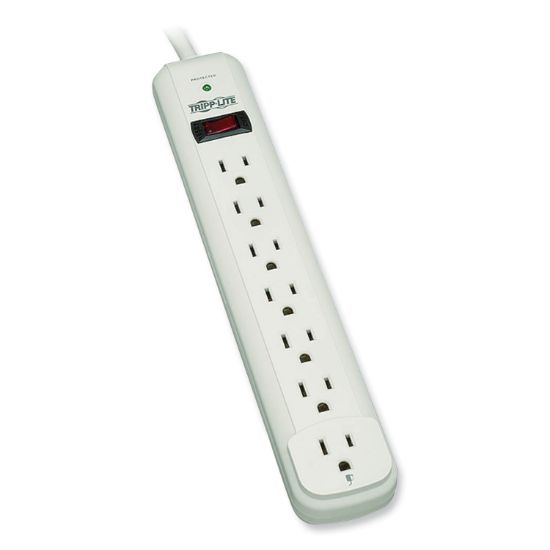 Picture of Tripp Lite TLP712 Surge Suppressor, 7 Outlets, 12 ft Cord, 1080 Joules, Light Gray