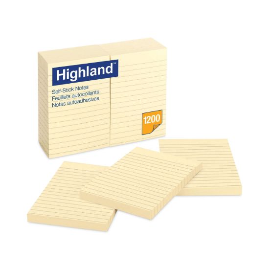 Picture of Highland™ Self-Stick Notes, 4 x 6, Yellow, 100-Sheet