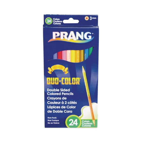 Picture of Prang® Duo-Color Colored Pencil Sets, 3 mm, 2B (#1), Assorted Lead/Barrel Colors, Dozen