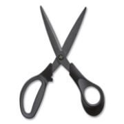 Picture of TRU RED™ Non-Stick Titanium-Coated Scissors, 8" Long, 3.86" Cut Length, Charcoal Black Blades, Black/Gray Straight Handle