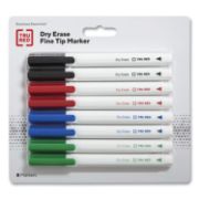 Picture of TRU RED™ Pen Style Dry Erase Marker, Fine Bullet Tip, Assorted Colors, 8/Pack