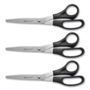 Picture of Westcott® All Purpose Stainless Steel Scissors, 8" Straight, 3 1/2" Cut, Pointed, Black