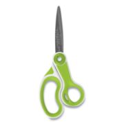 Picture of Westcott® CarboTitanium Bonded Scissors, 8" Long, 3.25" Cut Length, White/Green Bent Handle