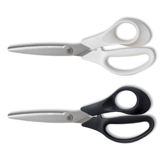 Picture of TRU RED™ Stainless Steel Scissors, 8" Long, 3.58" Cut Length, Assorted Straight Handles, 2/Pack